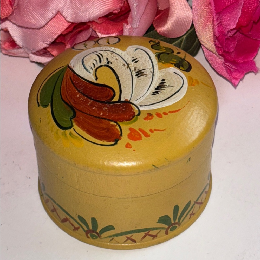 Rosemaling Ring Box Frozen Decor Norwegian Ring Box Vintage Hand Painted Box